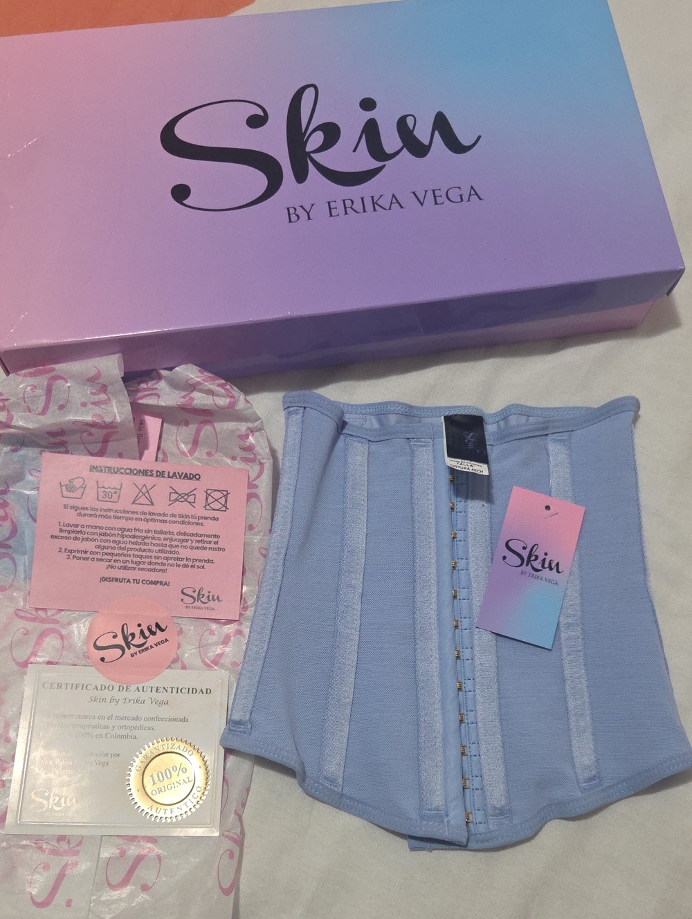 Cinturilla Skin By Erika Vega Talla 4ecLight Blue Waist Trainer Skirt Accessory